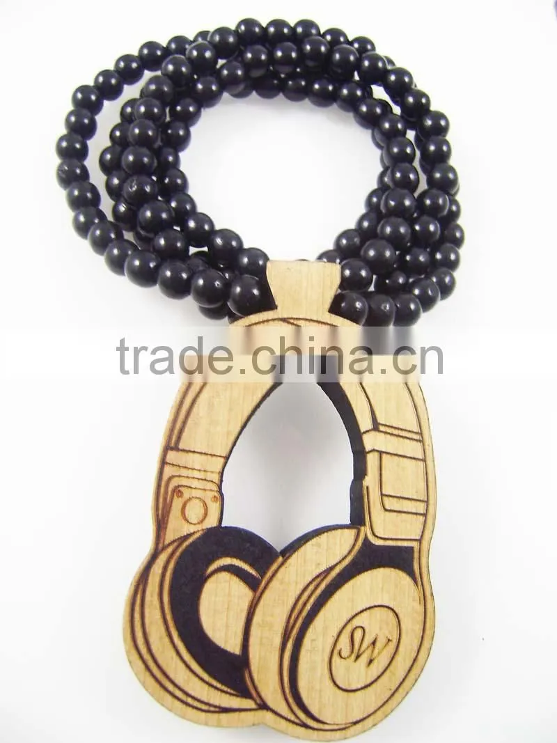 2015 custom hand painted wooden beads necklaces
