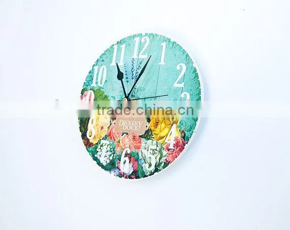 Beautiful design round wood wall clock for home deco