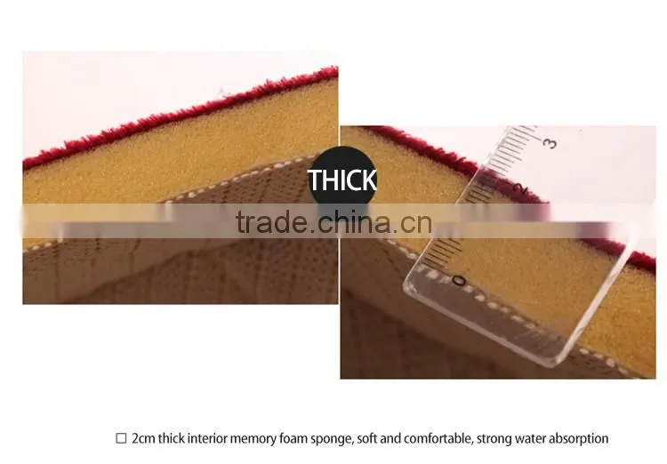 Water absorbent coral fleece memory foam thick sponge non-slip microfiber bathroom mats for living room and kitchen floor