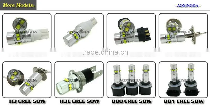 super bright T10 CREE 50W CANBUS LED bulb whtie red yellow