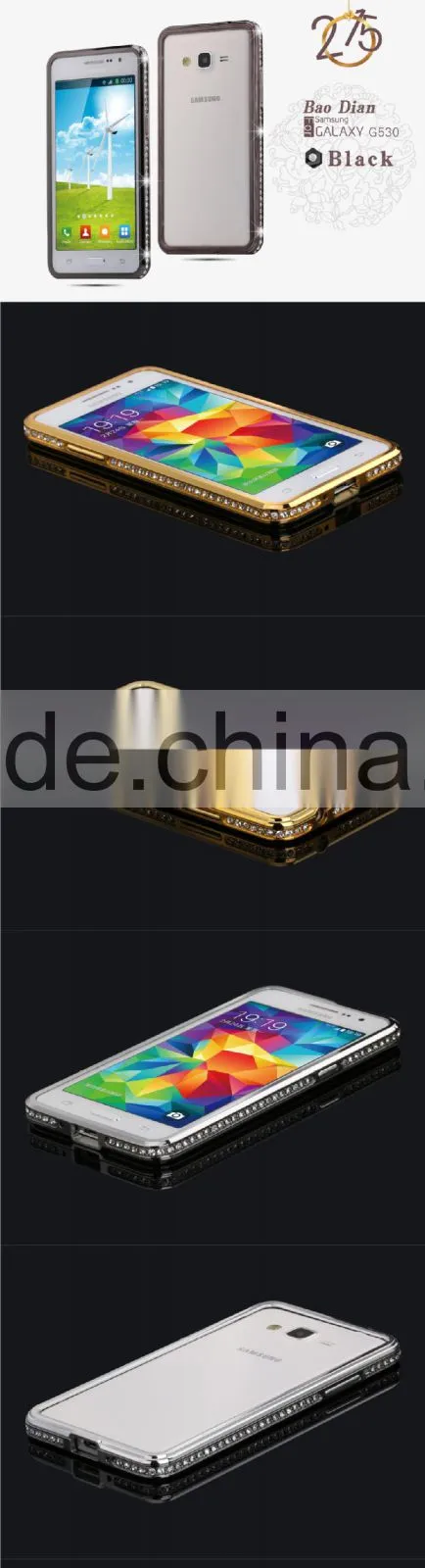 Newest Design Hot Selling Diamond Metal Bumper Phone Case for Samsung G530