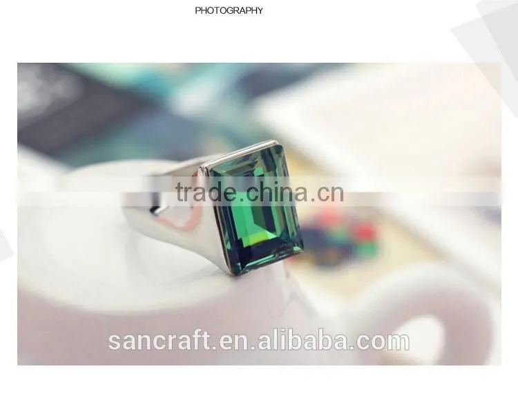 Austrian crystal two color retaining single stone finger one stone ring designs