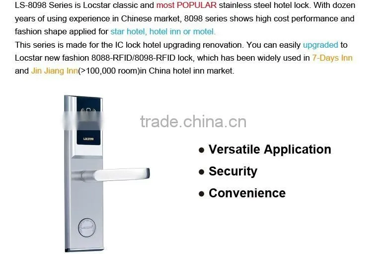 5 latch electronic keyless hotel door lock LSD8098