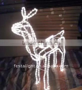 christmas lights drape LED magic colour christmas lights for outdoor project/LED 3D motif christmas deer snowman