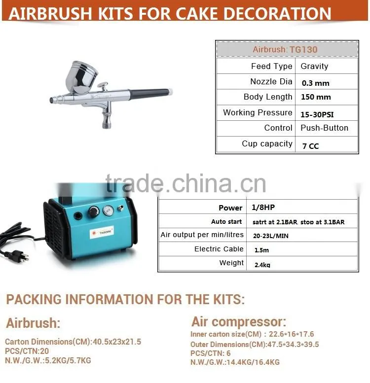 TG218K-01 nail art design tool beauty mini basic airbrush compressor with airbrush