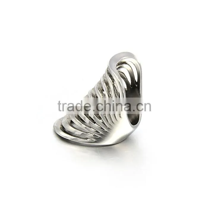 special wide finger design stainless steel jewelry ring styles for women