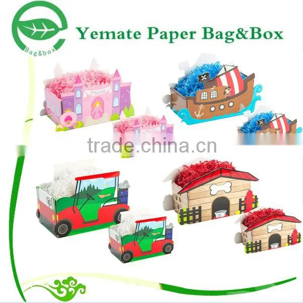 cardboard toy carry box with handle, custom printed toy carry box, suitcase carry box for children toy packaging