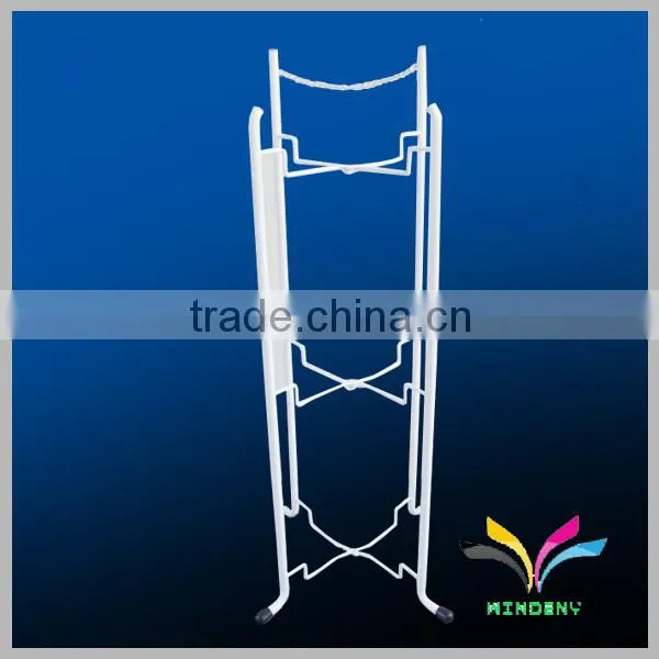 Magazine holder floor stand 1 shelf white wire counter display rack