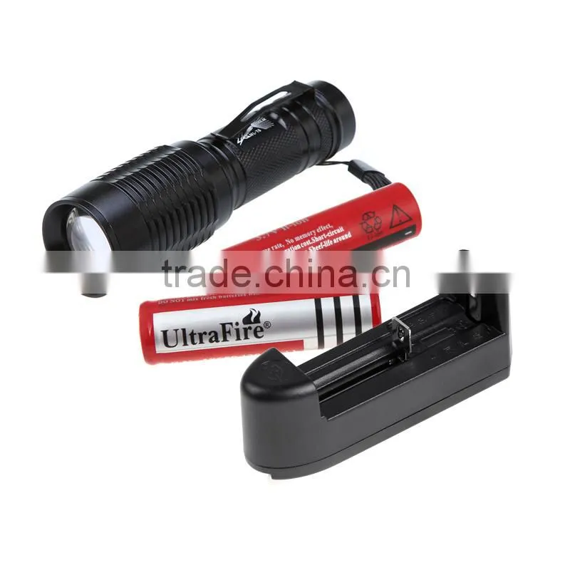 2000Lm CRE E XM-L XML T6 Zoomable Adjustable 18650 LED led torch flashlight