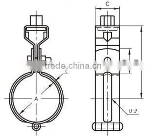 A10221-5 Made in Japan products of Galvanized AKAGI pipe holder