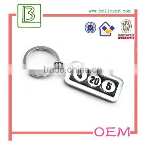 custom embossed birthday number keychain