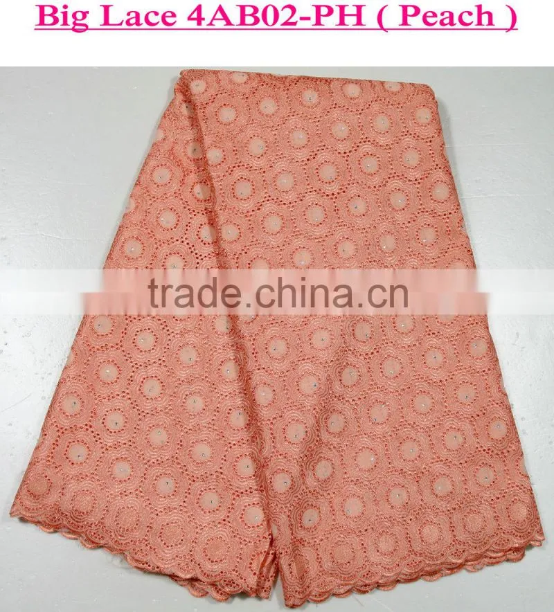 100% cotton New Square Grid Design African Big Swiss Lace