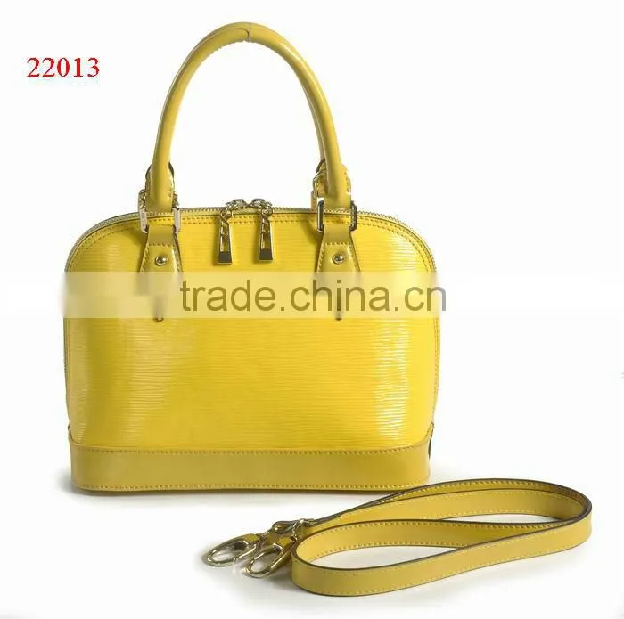 Wholesale handbag crinkle pu leather with patent woman small tote bags2014