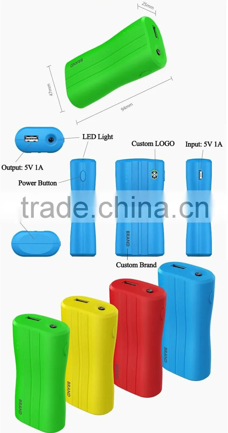 CE FCC RoHS led light portable power bank battery for cell