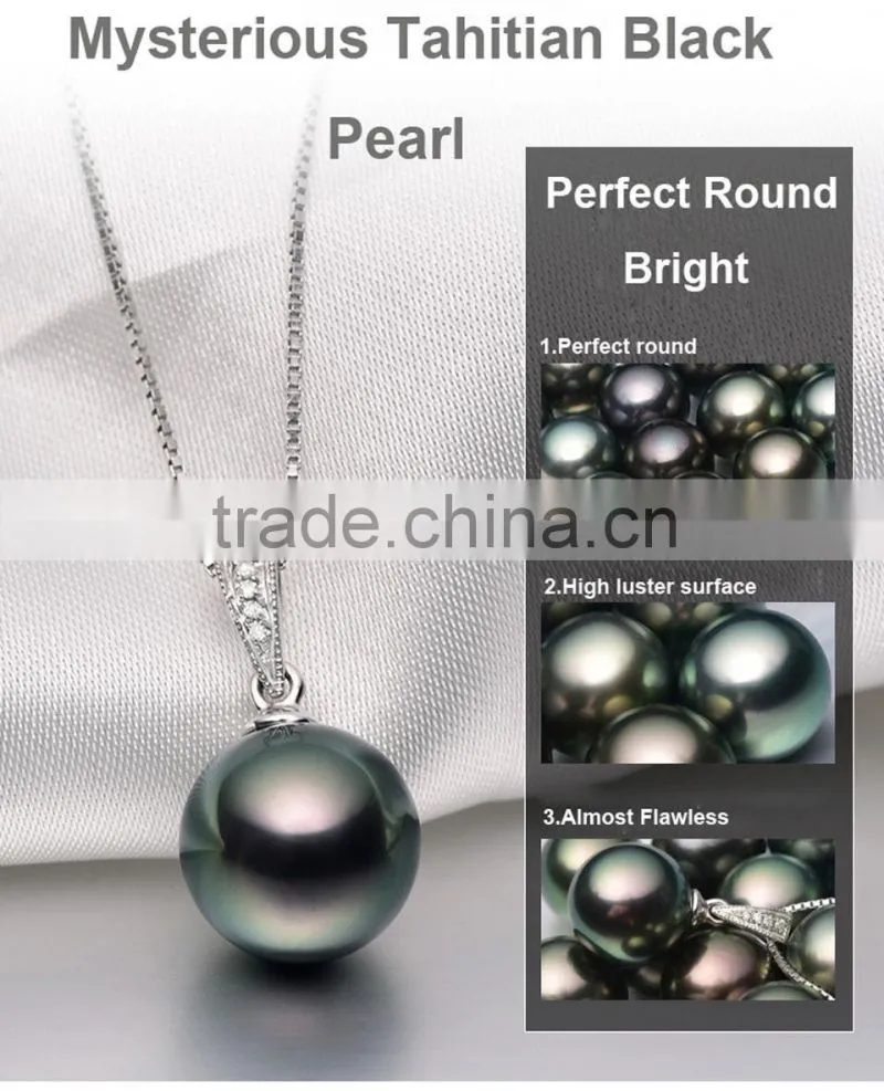 fashion jewelry 9--10mm black pearl jewelry pendant from tahiti