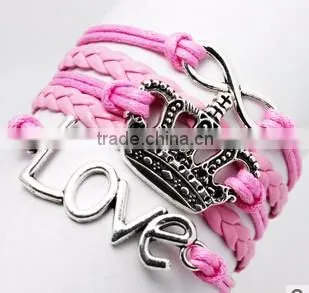 Custom logo womens leather bracelets