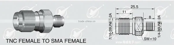 TNC female to SMA female adapter connector