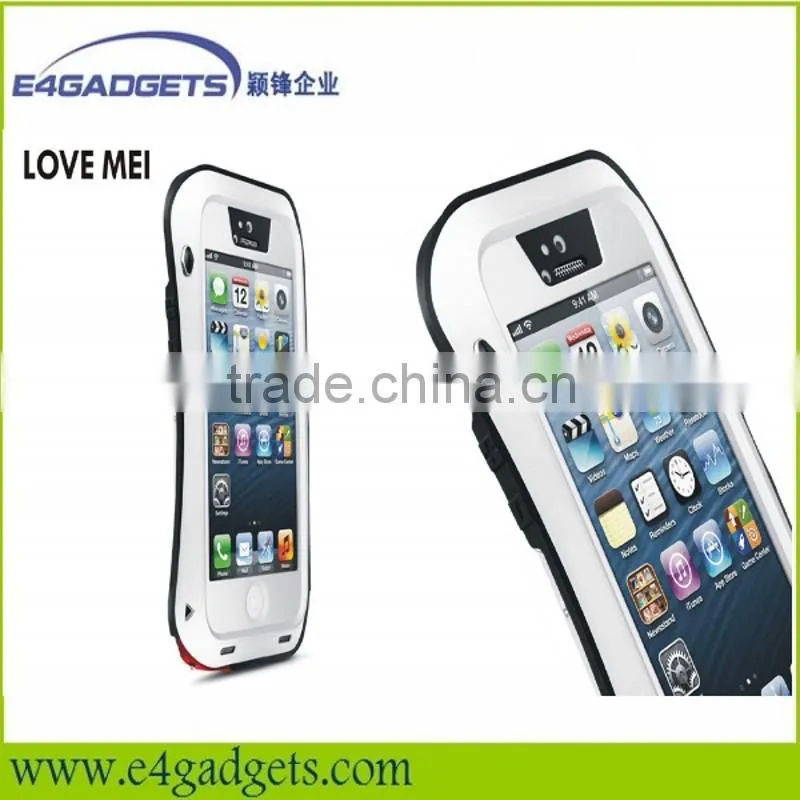 Love Mei brand Tri protect small waist style AL metal mobile phone case for apple iphone 5S, for iphone 5 case 9 colors