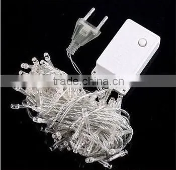 LED String Lights,33 ft 100 LED Bulbs String Fairy Clear Warm White Wire Lights Set with Certified Adapter for Outdoor Wedding