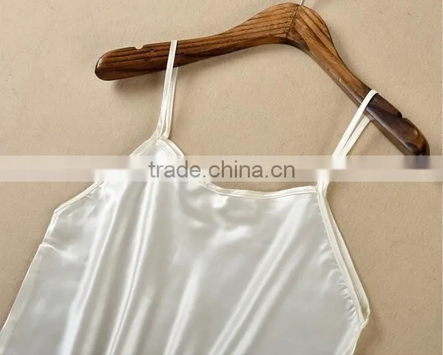 Pure 100%mulberry silk skirt with shoulder-straps, ladies silk dress