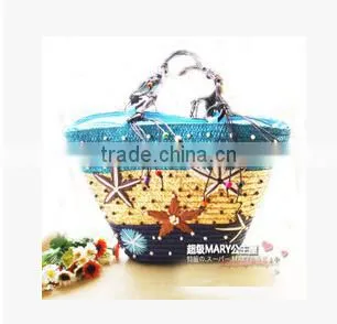NEW DESIGNS LOVELY FLOWER KNITTED STRAW BAGS WOMEN HANDBAGS