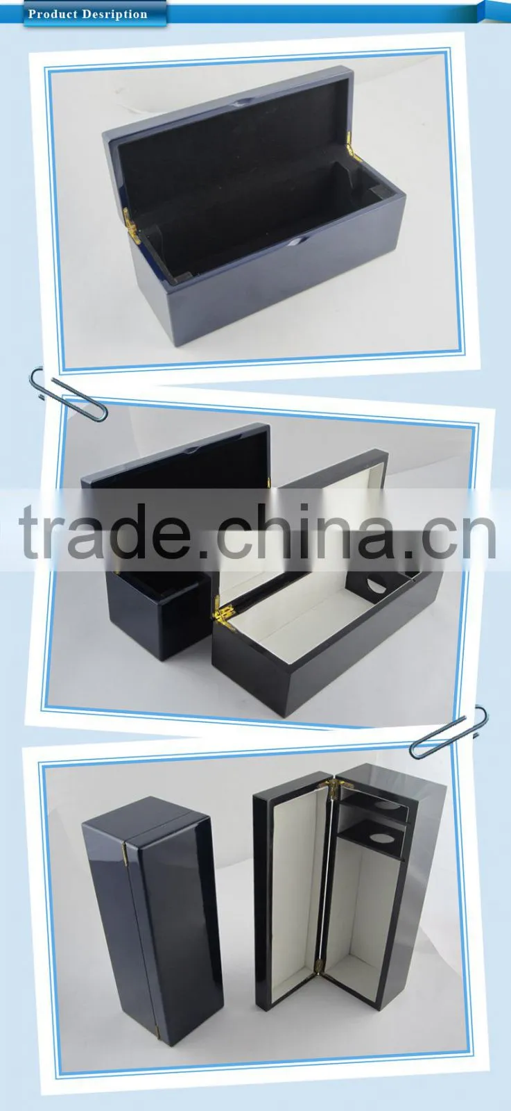 2015 luxury wholesale glossy wine box finished
