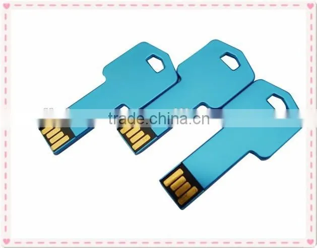 Cutomized metal material key shape USB promotional colorful key usb flash drive