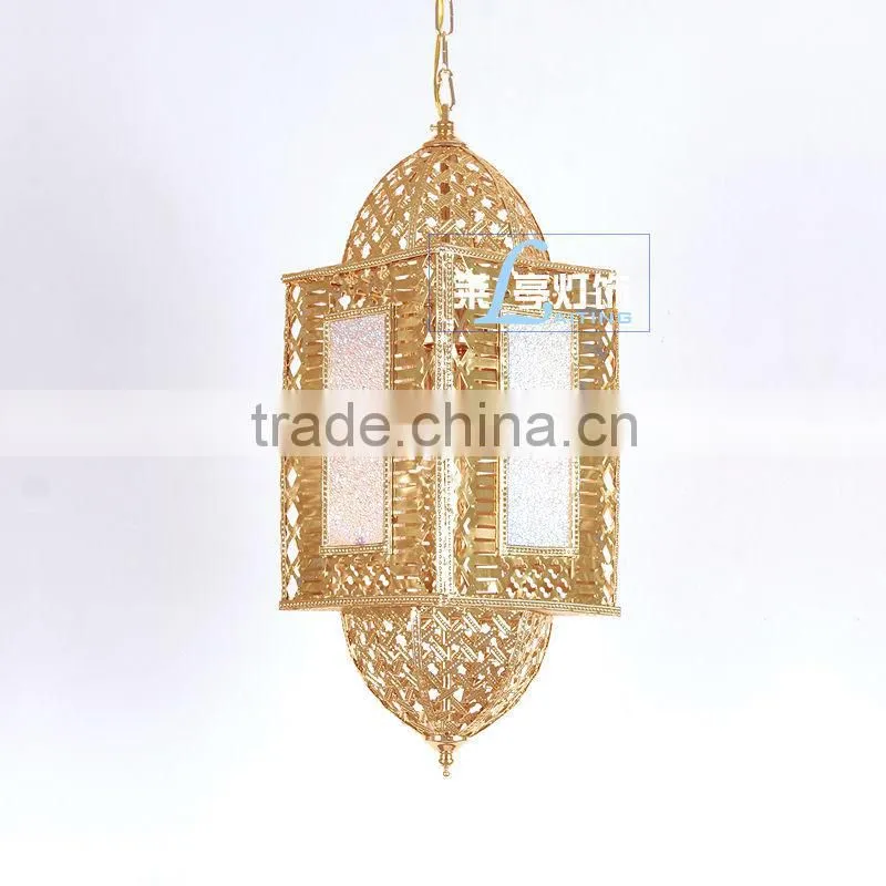 Antique Glass Moroccan Style Hanging Lantern Pendant Lighting