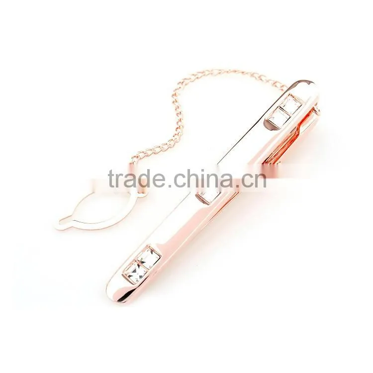 simple rhinestone metal mens tie set aceessories