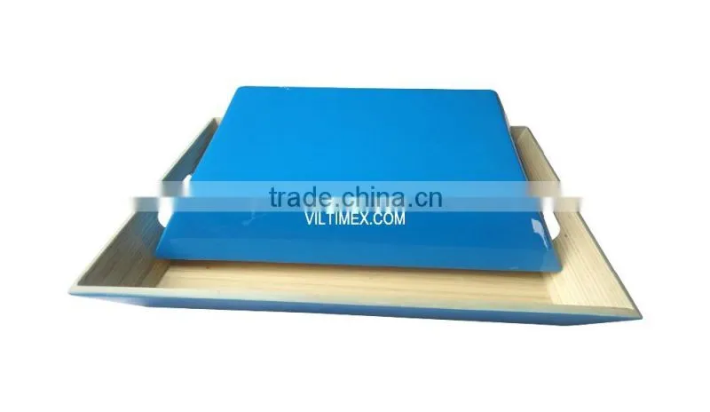 Environmentally friendly hand crafted bamboo serving tray