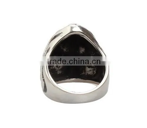 Hot Sell Mens Womens Silver Color Punk Skull Head Titanium Steel Ring