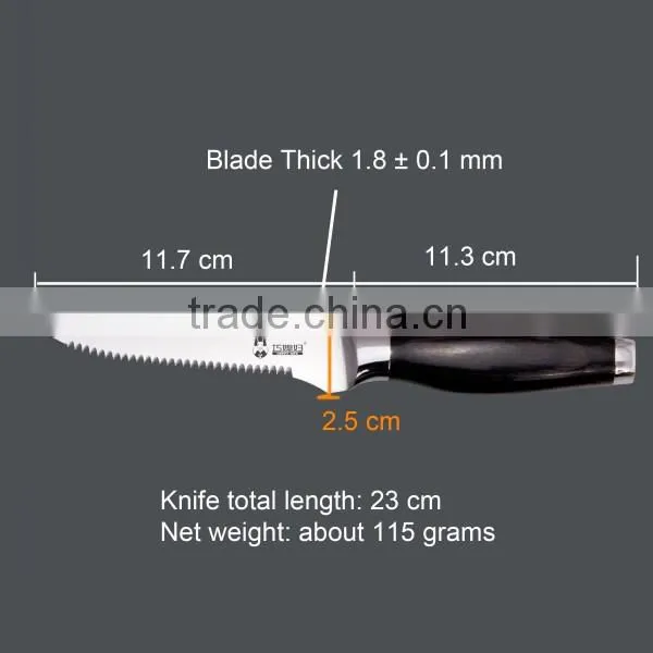 Wholesale OEM LOGO Flat Ware Stainless Steel Steak Knife Custom Steak Knife