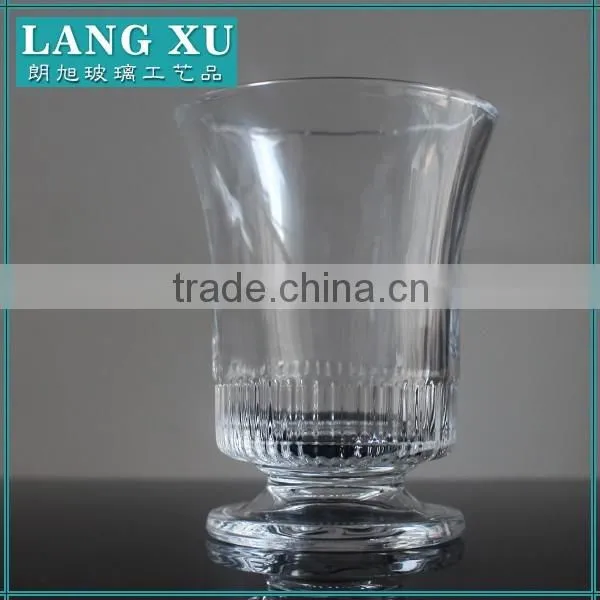 Factory direct machine pressed clear drinking glasses with base