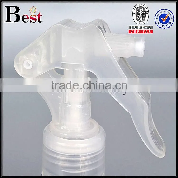 100ml 200ml 6oz blue pet clear cylinder bottle with small trigger pump sprayer