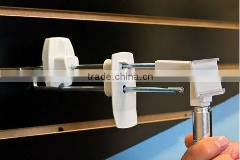 Secure hook for slatwall exhibtion