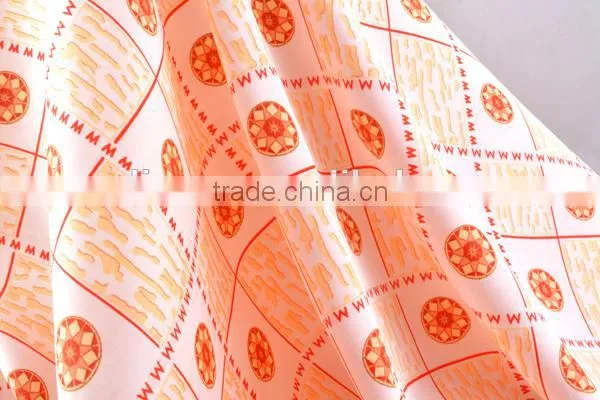 Mulinsen Textile Woven Checks Printed Polyester Stretch Metallic Satin Fabric