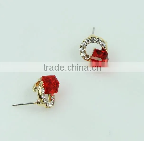 Crystal Fashional Hot Sale Beautiful Decorative Red Earring Wholesale J0701F01