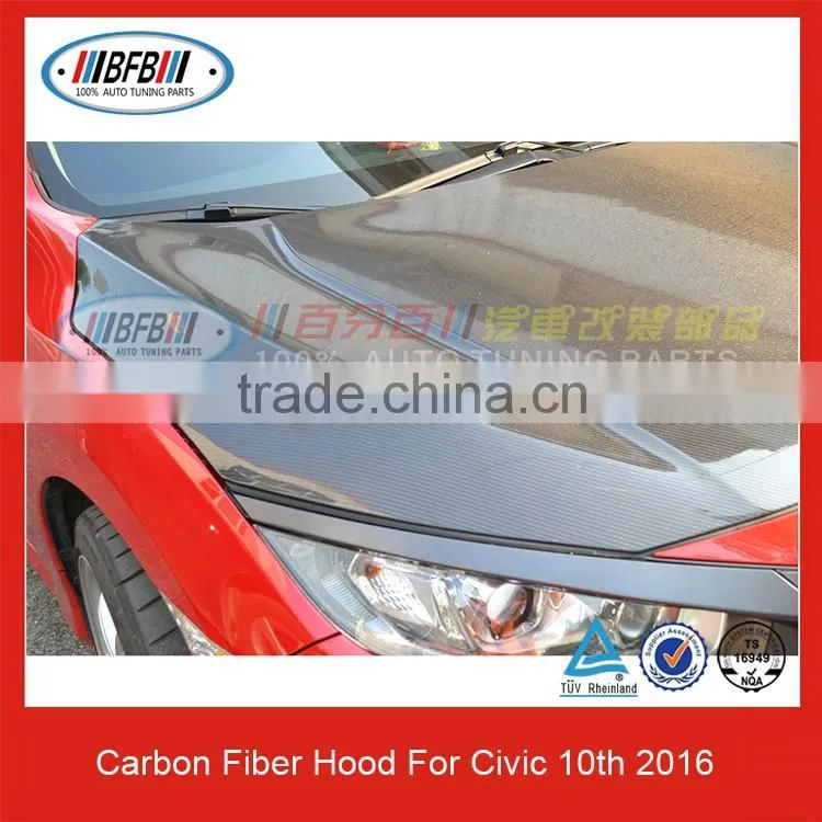 CARBON FIBER HOODS FOR CIVIC 10TH 2016 ENGINE HOOD COVER