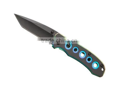 Practical Folding Knife black blade 6-Inch knife