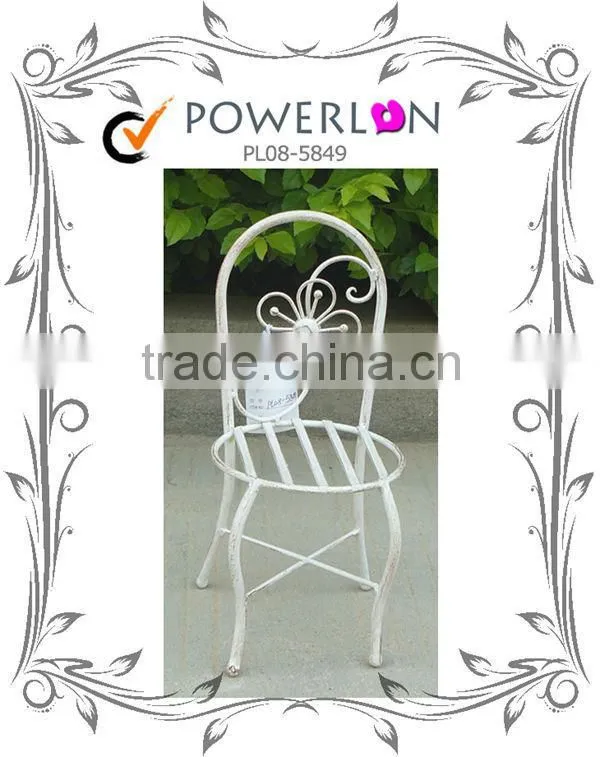 Sale Antique Wrough Iron Chair Shape Flower Plant Stand Garden Ornament For Decking Patio Backyard J08M TS05 G00 X00 PL08-5849