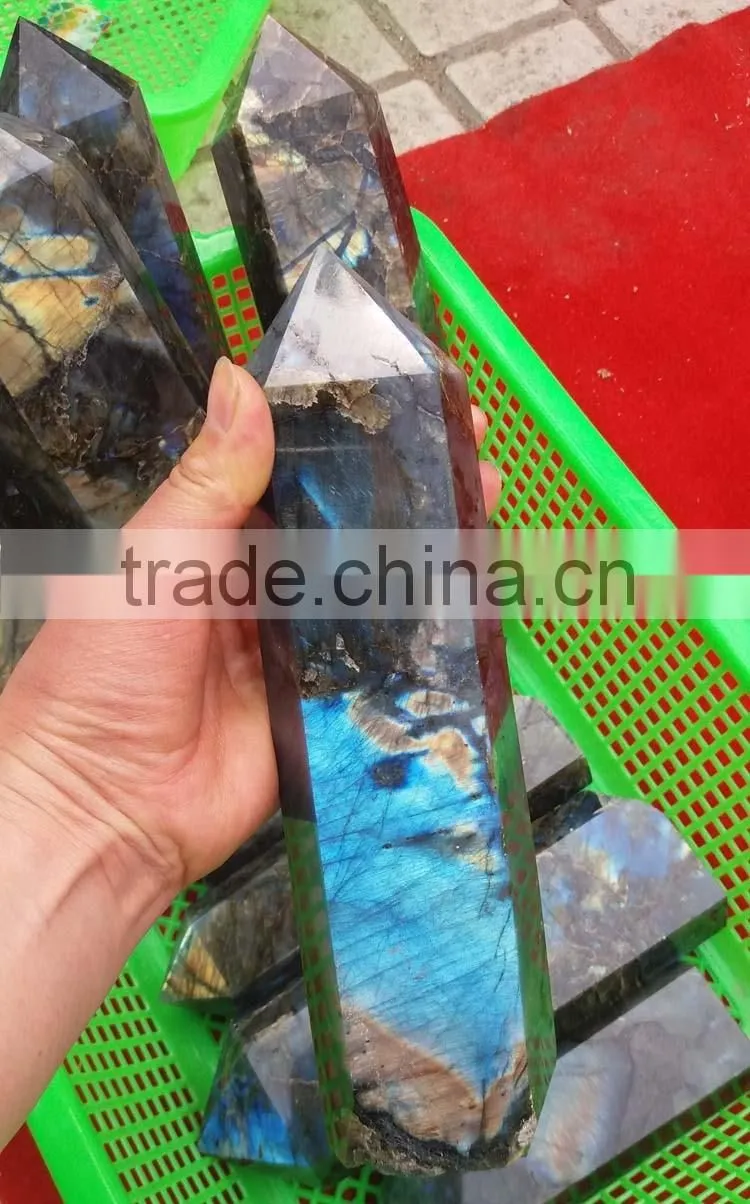large natural labradorite wands crystal point with blue flash for sale