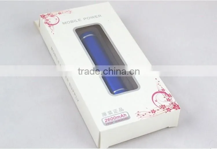 2016 wholesale cylinder shape power bank,2600 mah power bank with LED light