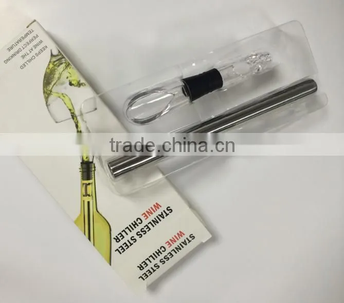 Wine Chiller Stick,Stainless Steel Chill Rod,All in One Pourer and Aerator - Best Choice For Wine Lovers' Gift