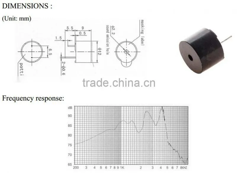 FB-60P06 6v SMD magnetic piezoelectric buzzer with 2pins (FBELE)