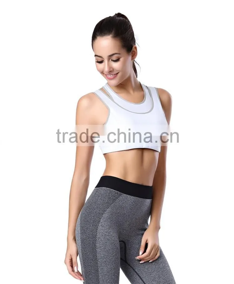 Women sport bra ,fitness running quick dry bra, female yoga fake two sport bra WA20