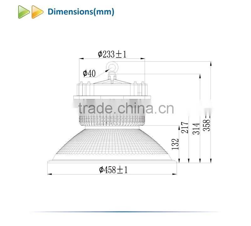2016 New design factory directly sale scales reflector silver 120W LED High Bay Ligh