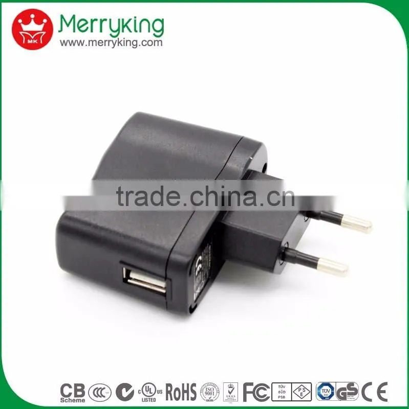 Safety mark ac adapter 12W CE/GS/RoHS Europe plug power adapter 18V500mA for router
