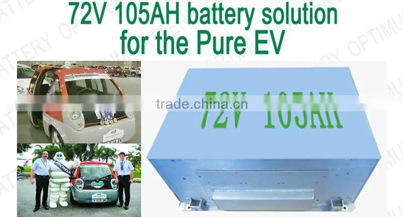 IP67 76v 105ah LiFePO4 electric car battery with smart BMS