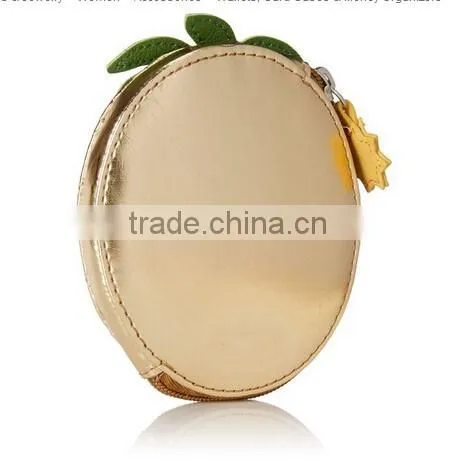 Gold Strawberry Shaped Takeaway Zip Coin Purse