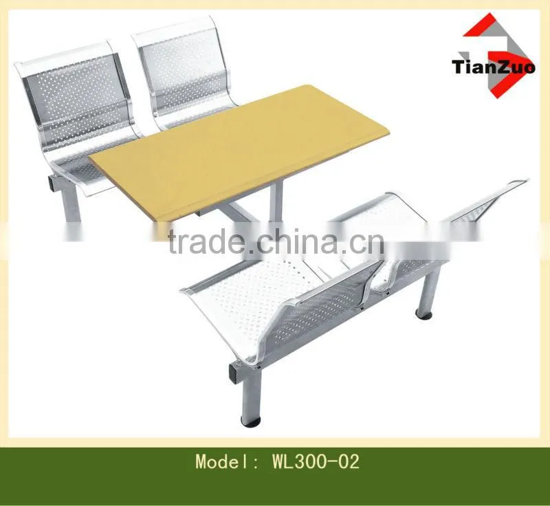Stainless steel canteen furniture 4 seater